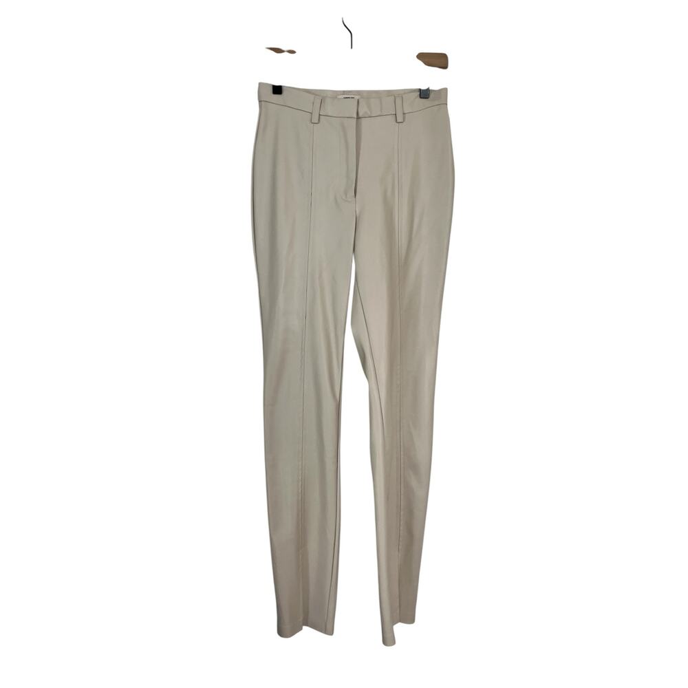 Jason Wu Womens Faux Leather High Rise Skinny Pants WV4280 Beige Size Small